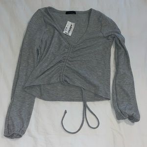 South Moon Under Grey Cropped Long Sleeve